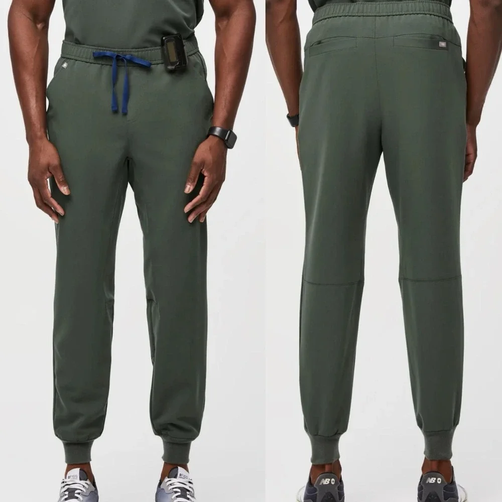 FIGS Scrubs Mens Small Tansen Jogger Pants Moss Green Technical Joggers